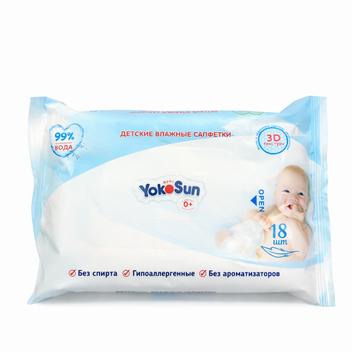 Влажные салфетки Детские YokoSun 18 шт