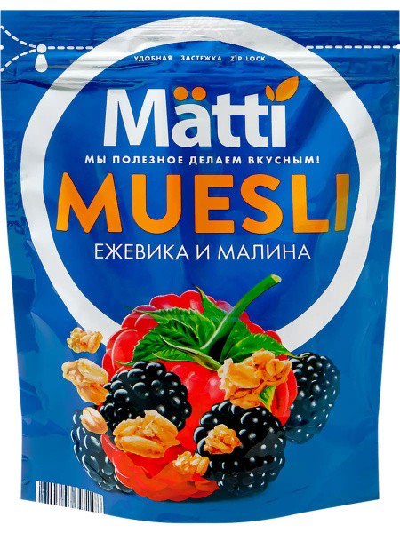 Мюсли Matti с ежевикой и малиной 250 г