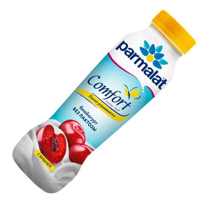 Йогурт питьевой безлактозный Parmalat вишня 290 г