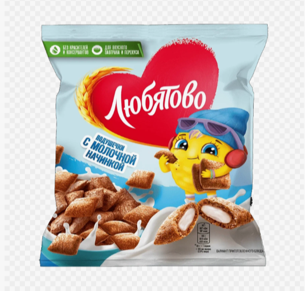 Подушечки с шоколадной начинкой Любятово 140 г