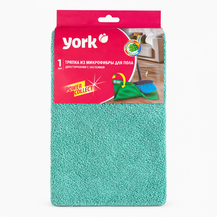 York Тряпка для пола двусторонняя с застежкой 1 шт