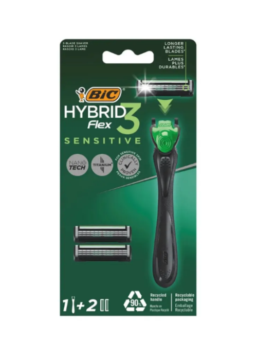 Бритва муж. BiC 3 Гибрид сенс 2 насадки