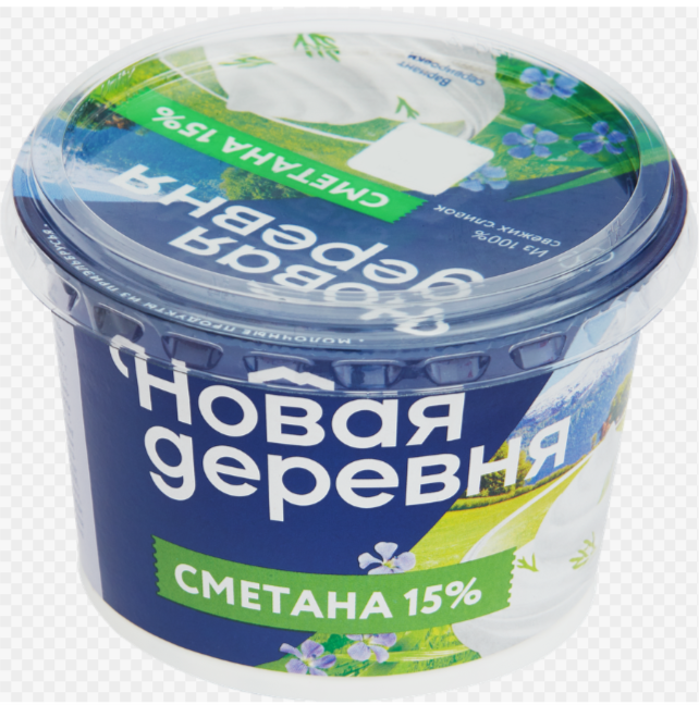 Сметана Новая Деревная 15% 180 г