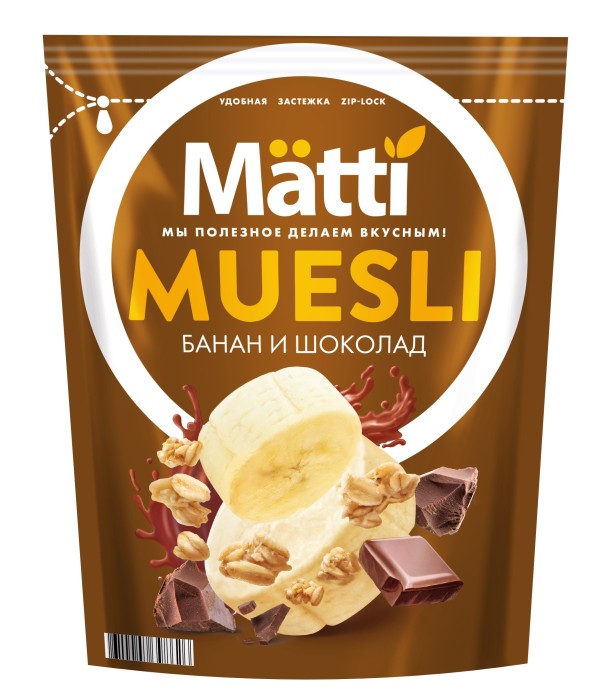 Мюсли Matti с бананом и шоколадом 250 г
