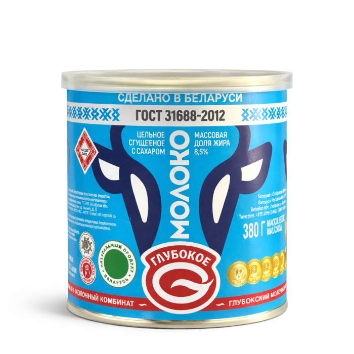 Сгущенное молоко цельное  Глубокое ГОСТ 8,5% 380 г.
