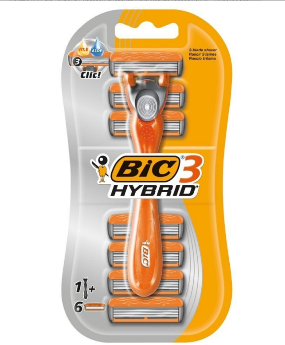 Бритва муж. BiC 3 Гибрид 6 насадок