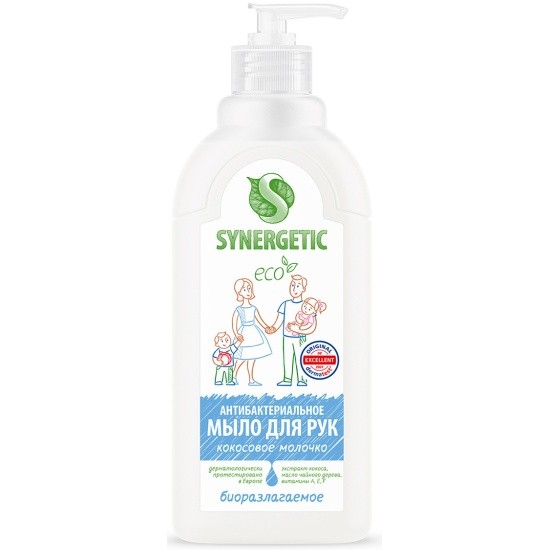 Synergetic Антибактериальное мыло Кокосовое молочко 500 мл