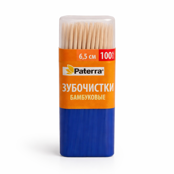 Зубочистки Paterra пластик бамбуковые 100 шт