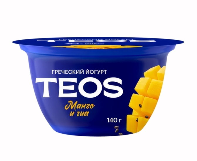 Йогурт греческий ТЕОС Манго и чиа 140 г