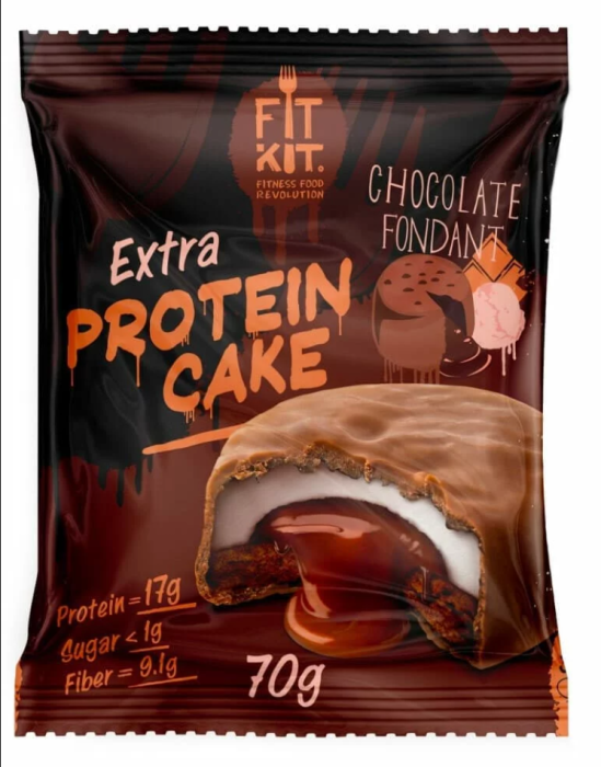 FitKit десерт глазированный protein cake со вкусом Шоколадный фондан 50 г