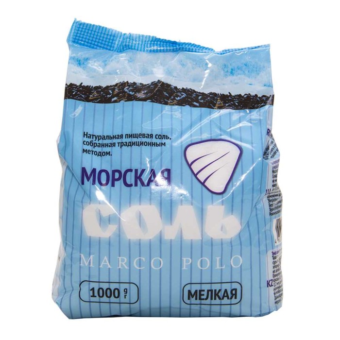 Соль морская пищ мелкая Марко Поло 1 кг