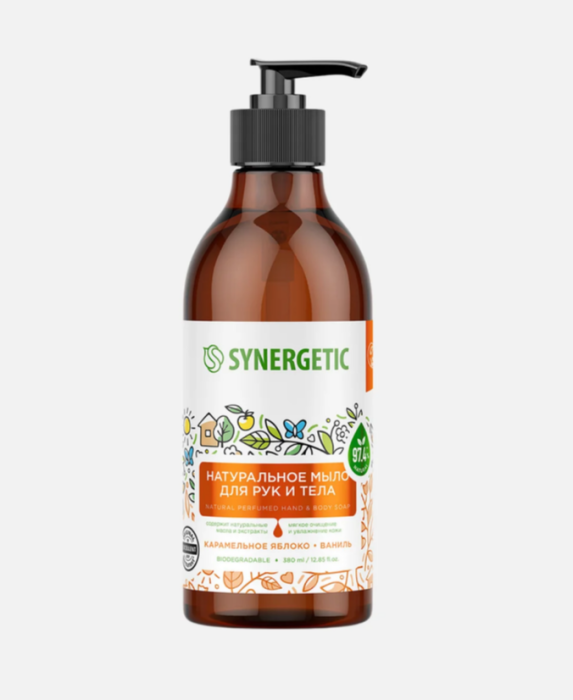 Synergetic мыло для рук и тела карамельное яблоко и ваниль 380 мл
