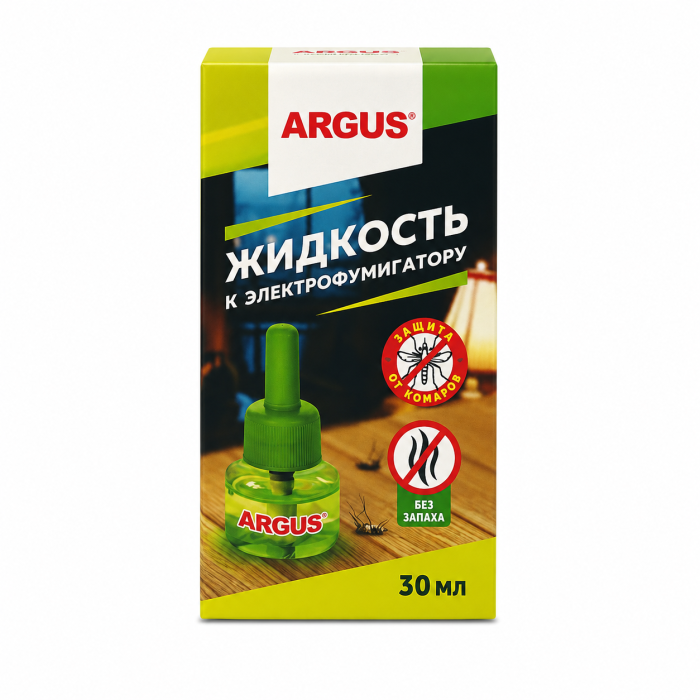 Жидкость от комаров для электрофумигатор без запаха 30 мл Аргус