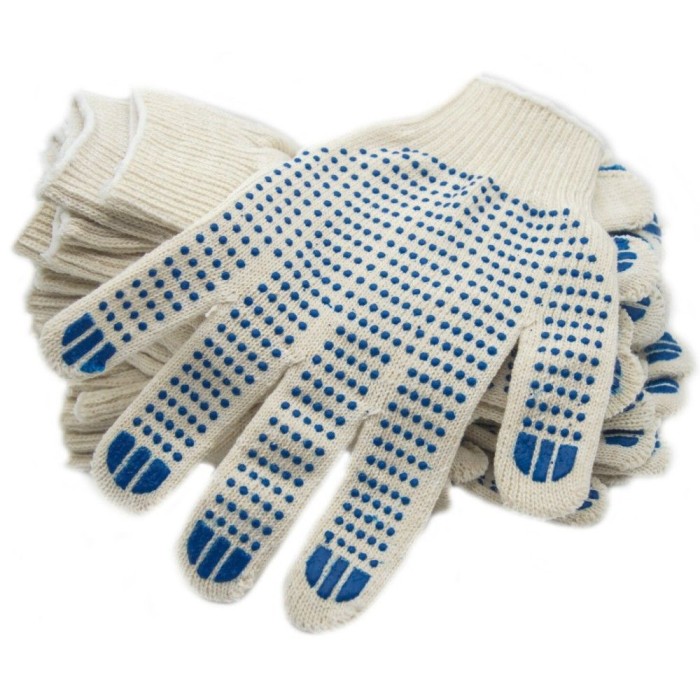 Перчатки строительные тряпочные белые 1 пара