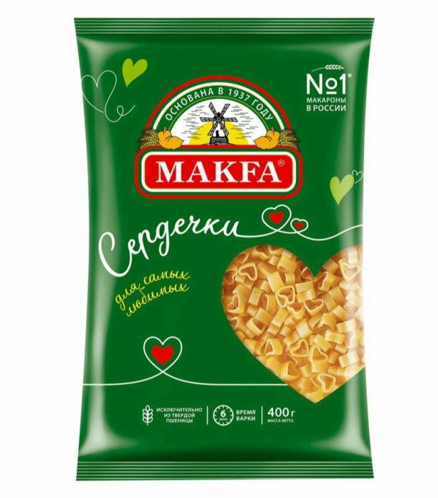 Макароны Макфа сердечки 300 г