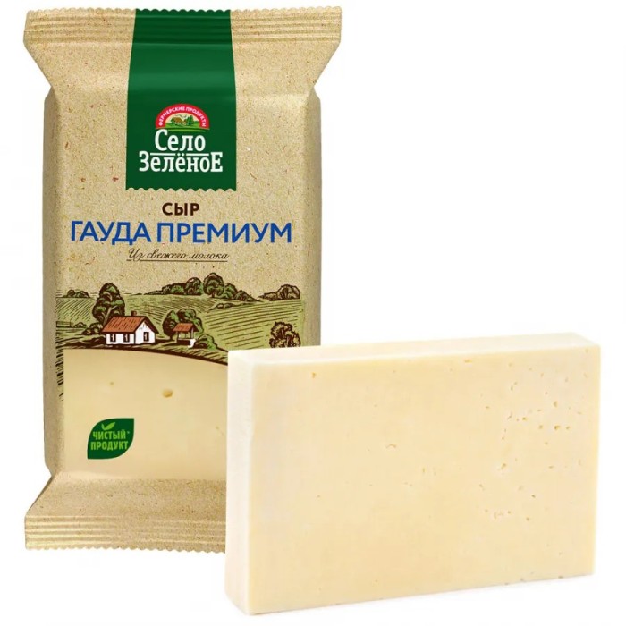 Сыр Гауда премиум Село зеленое 40% 200 г