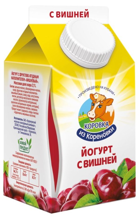 Йогурт с вишней Коровка из кореновки 450 г