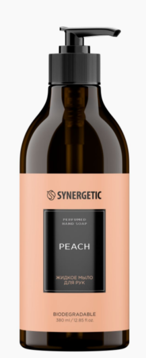 Synergetic мыло для рук и тела персик 380 мл