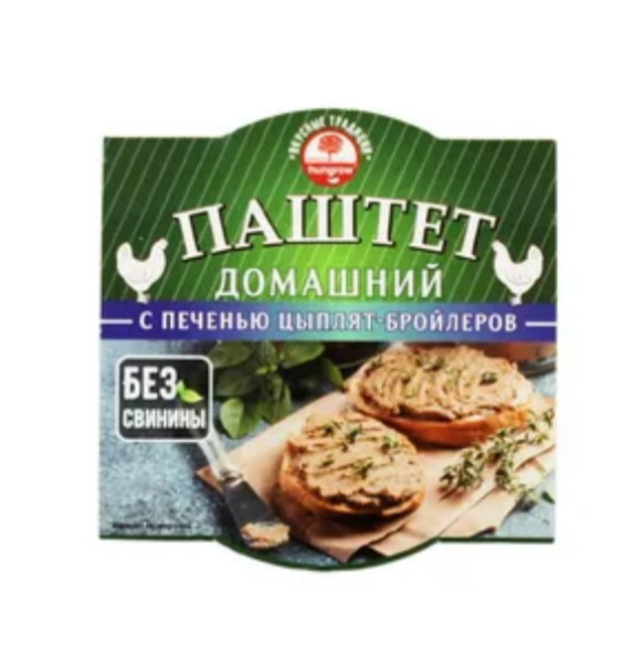 Паштет домашний с печенью цыплят бройлеров Вкусные традиции 90 г