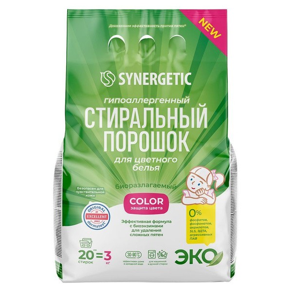 Synergetic Стиральный порошок BamBaf для цветных 6 кг