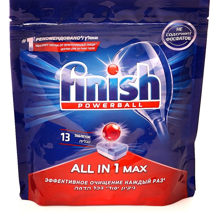 Таблетки для посудомойки Finish All in 13 шт