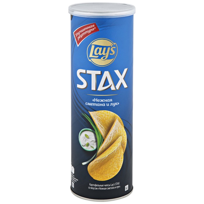Чипсы Lays Stax сметана и лук 140 г