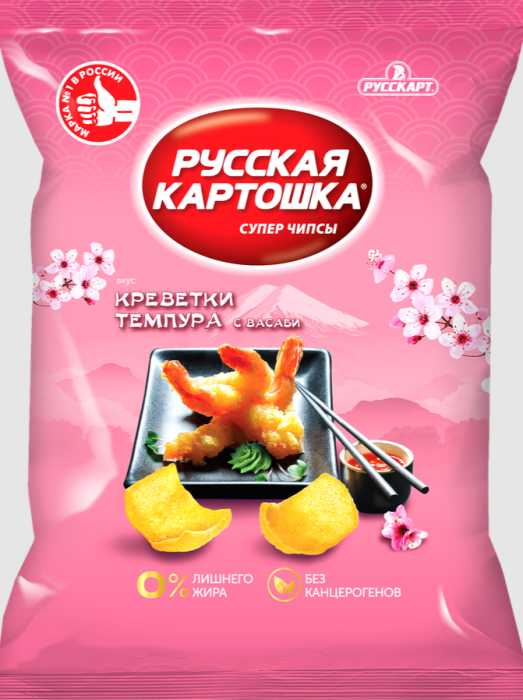Чипсы Русская картошка Креветки темпура с васаби 105 г
