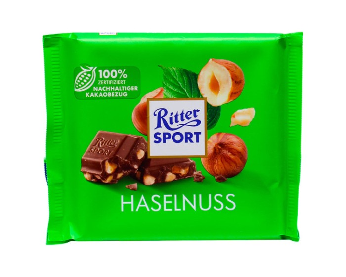 Шоколад Ritter Sport цельный лесной орех.100 гр