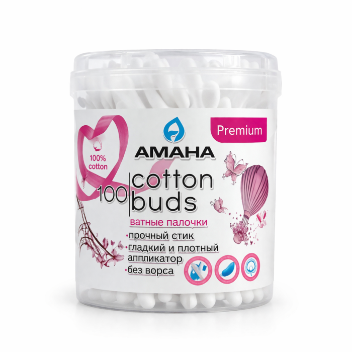 Амана ватные палочки 100 шт
