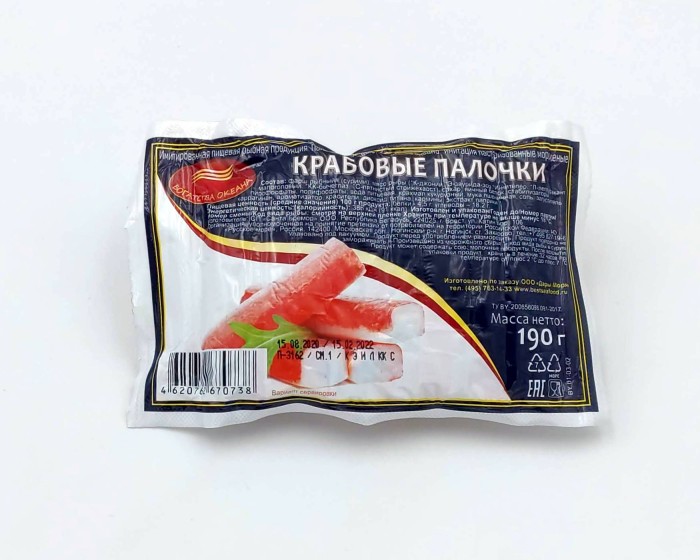 Крабовые палочки Богатства океана 190 г.