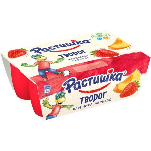 Растишка творог Клубника-банан пломбир 270 г