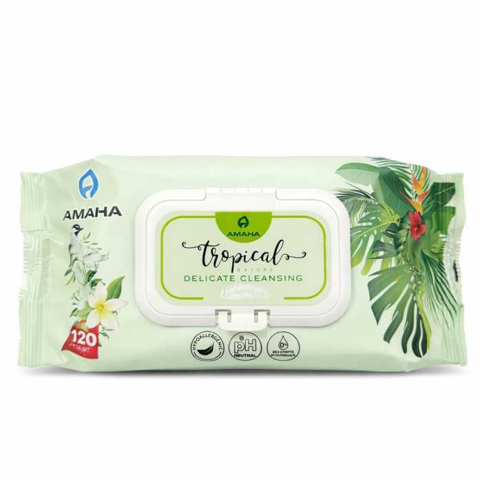 Салфетки влажные антибактериальные Amana 120 шт