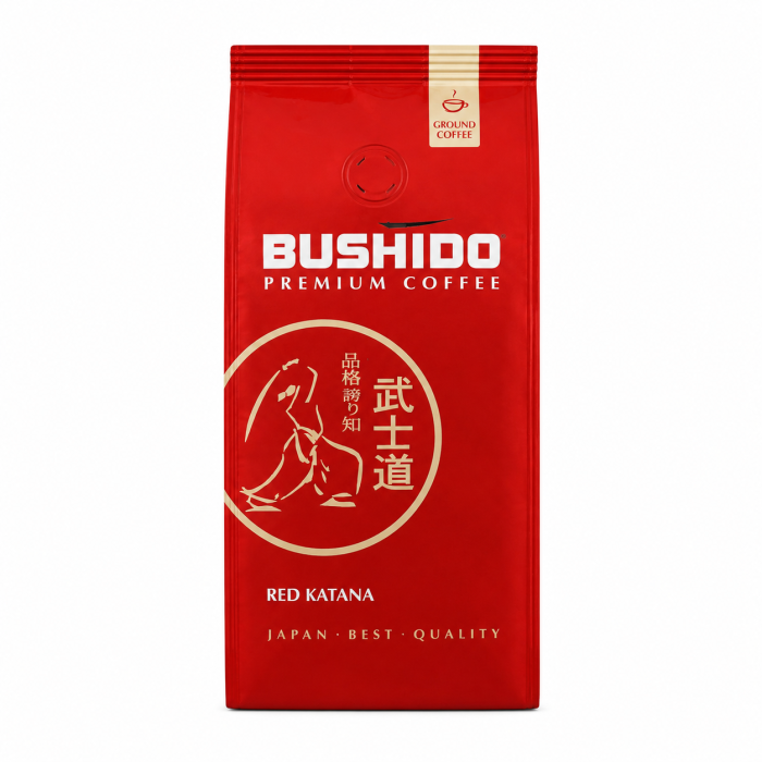 Кофе натуральный жареный молотый Bushido Red Katana 100% Арабика 227 г