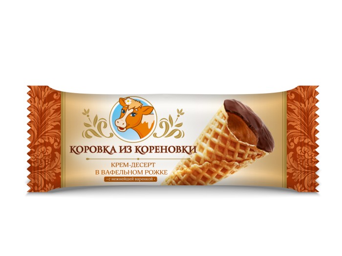 Крем десерт в вафел.рожке Коровка из Корен со сгущ-вар 40 гр