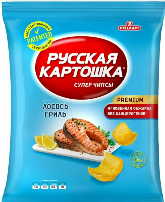 Чипсы Русская картошка Лосось терияки 105 г
