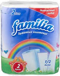 Бумажные полотенца Familia 2 слоя 2 рулона