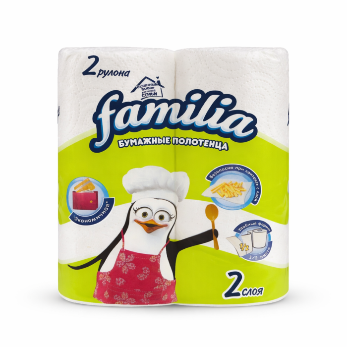 Бумажные полотенца Familia классик 2 слоя 2 рулона