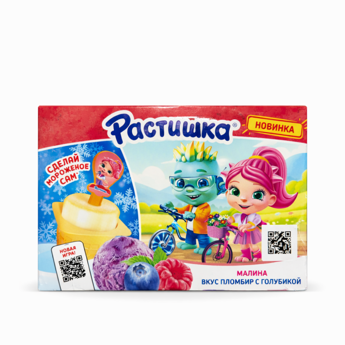 Растишка творог Малина, вкус пломбир с голубикой 270 г