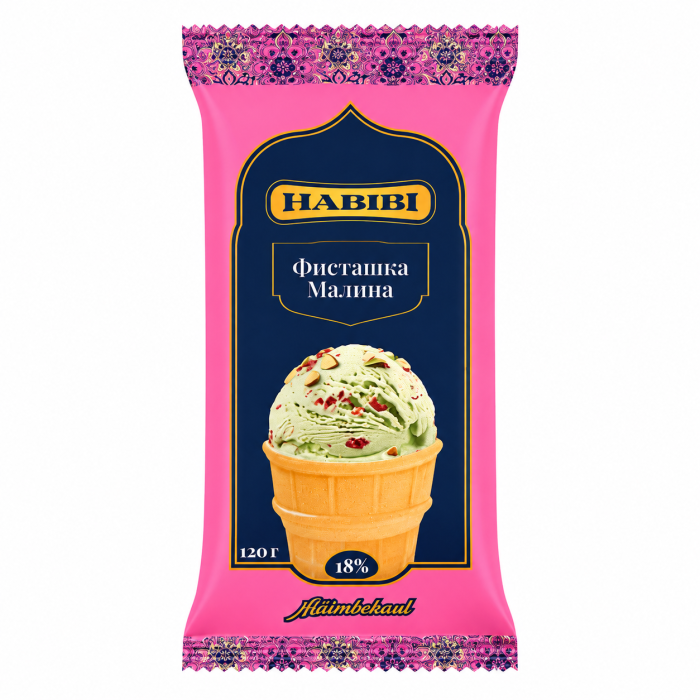 Мороженое пломбир Habibi Фисташка-малина 120 г