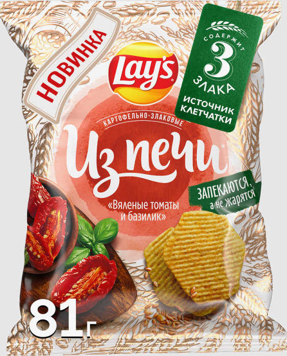 Чипсы Lays из печи Вяленые томаты и базилик 81 г
