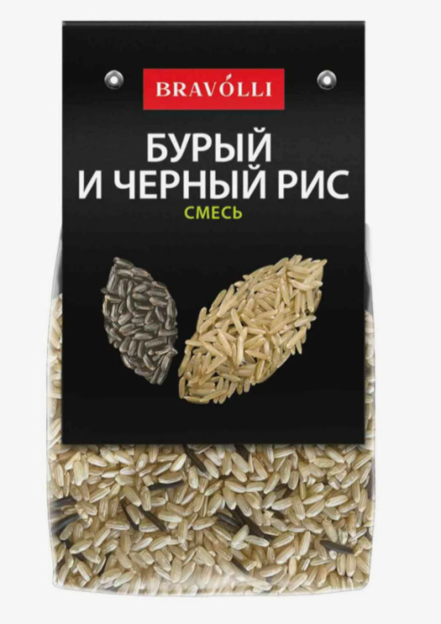 Смесь бурый и черный рис Bravolli 350 г.