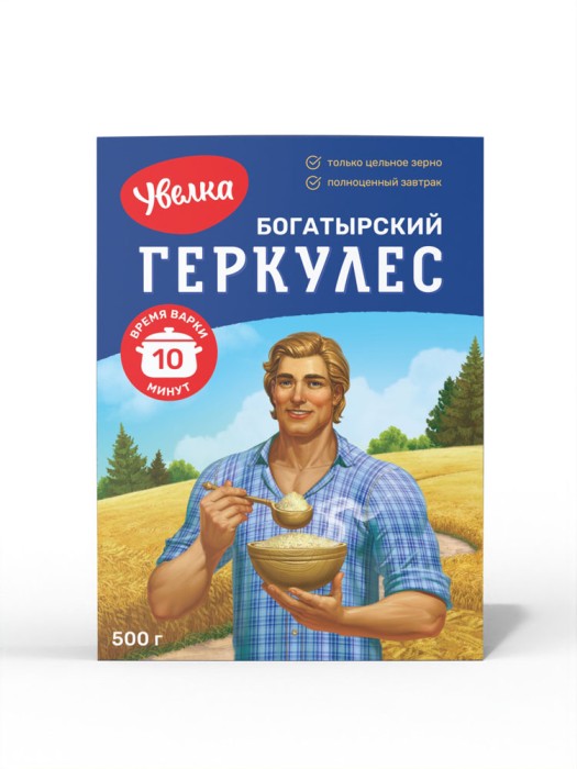 Геркулес Богатырский Увелка 10 мин. варки 500 г.