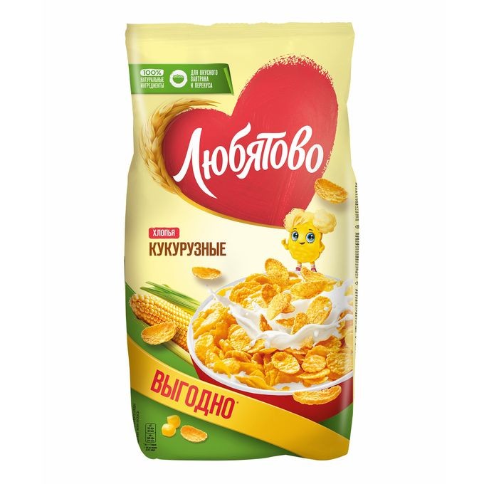 Любятово Хлопья кукурузные 600 г