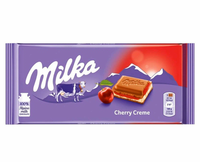 Милка шок. плитка вишневый крем 100 г