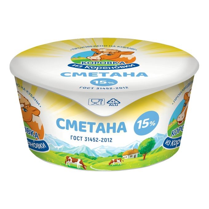 Сметана Коровка из Кореновки 15% 180 г