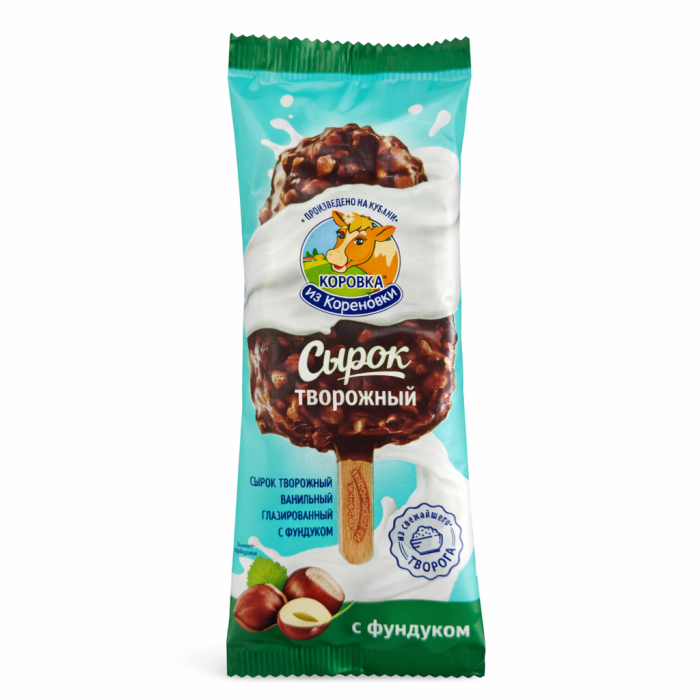 Сырок творожный на палочке с фундуком Коровка из кореновки 50 г