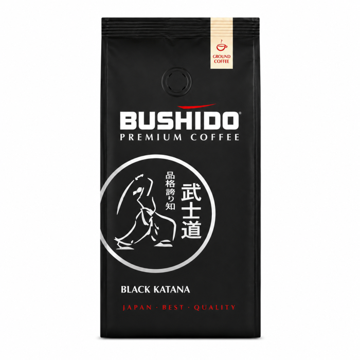 Кофе натуральный жареный молотый Bushido Black katana 227 г