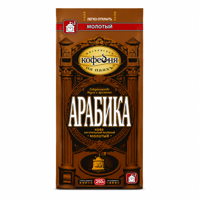 Кофе натуральный жареный молотый Арабика 250 г.
