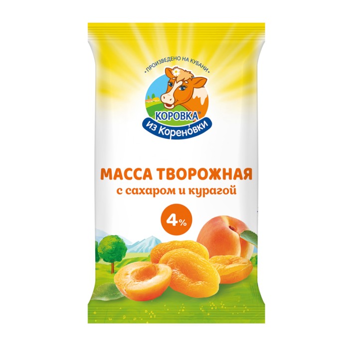 Творожная масса с курагой Кореновочка 180 г