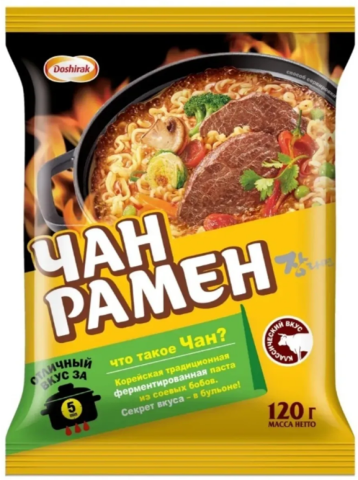 Лапша Доширак Чан рамен со вкусом говядины 120 г.